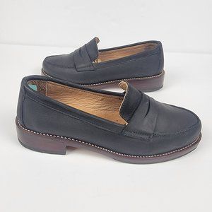 Adelante The Sofia Leather Penny Loafers Black 5.5 C